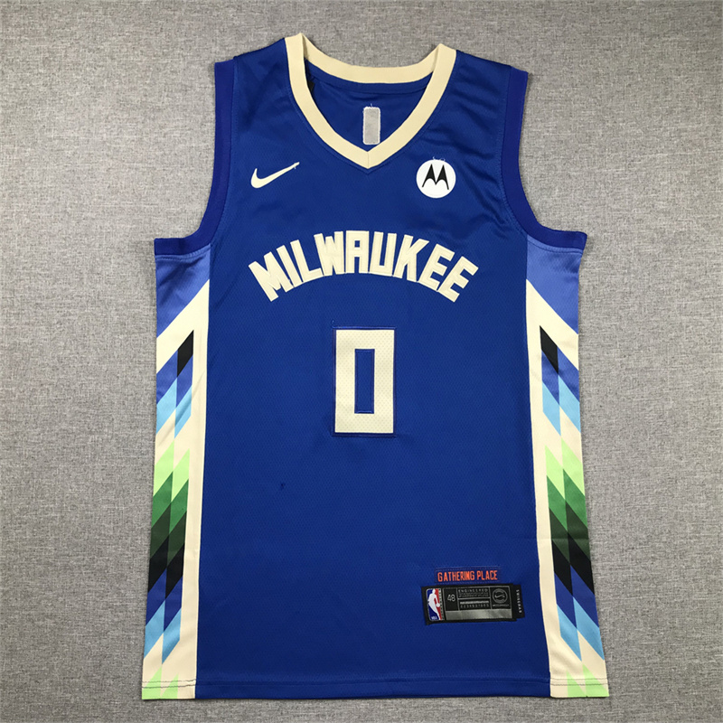 Men Milwaukee Bucks #0 Lillard Blue Nike 2025 NBA Jersey->milwaukee bucks->NBA Jersey